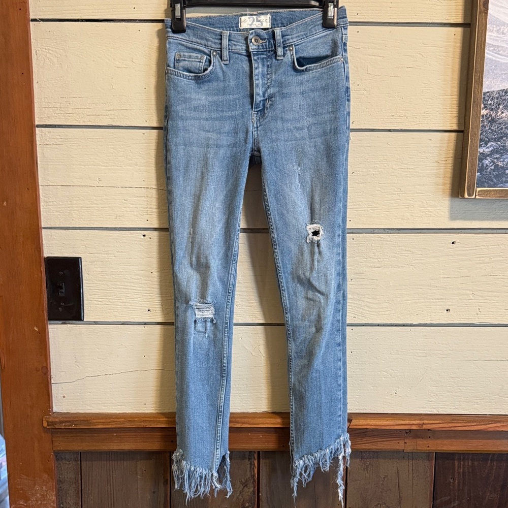 Free People Distressed Blue Jeans